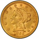1855 Liberty Head $2.50 Gold Quarter Eagle Coin