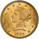 1860 Liberty Head $10 Gold Eagle