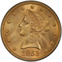 1853 Liberty Head $10 Gold Eagle