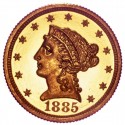 1885 Liberty Head $2.50 Gold Quarter Eagle Coin
