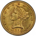 1858 Liberty Head $10 Gold Eagle