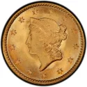 1851 Liberty Head Gold $1 Coin
