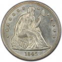 1845 Seated Liberty Silver Dollar