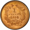 1858 Large Head Indian Princess Gold Dollar Values