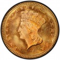1877 Large Head Indian Princess Gold Dollar